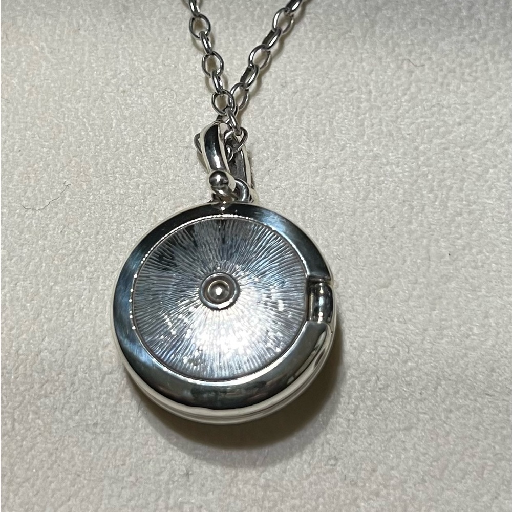 Brighton Twinkle crystal locket JL9331  15” chain silver plated NWT - Picture 3 of 6